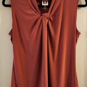 Anne Klein Sleeveless Blouse in Rust